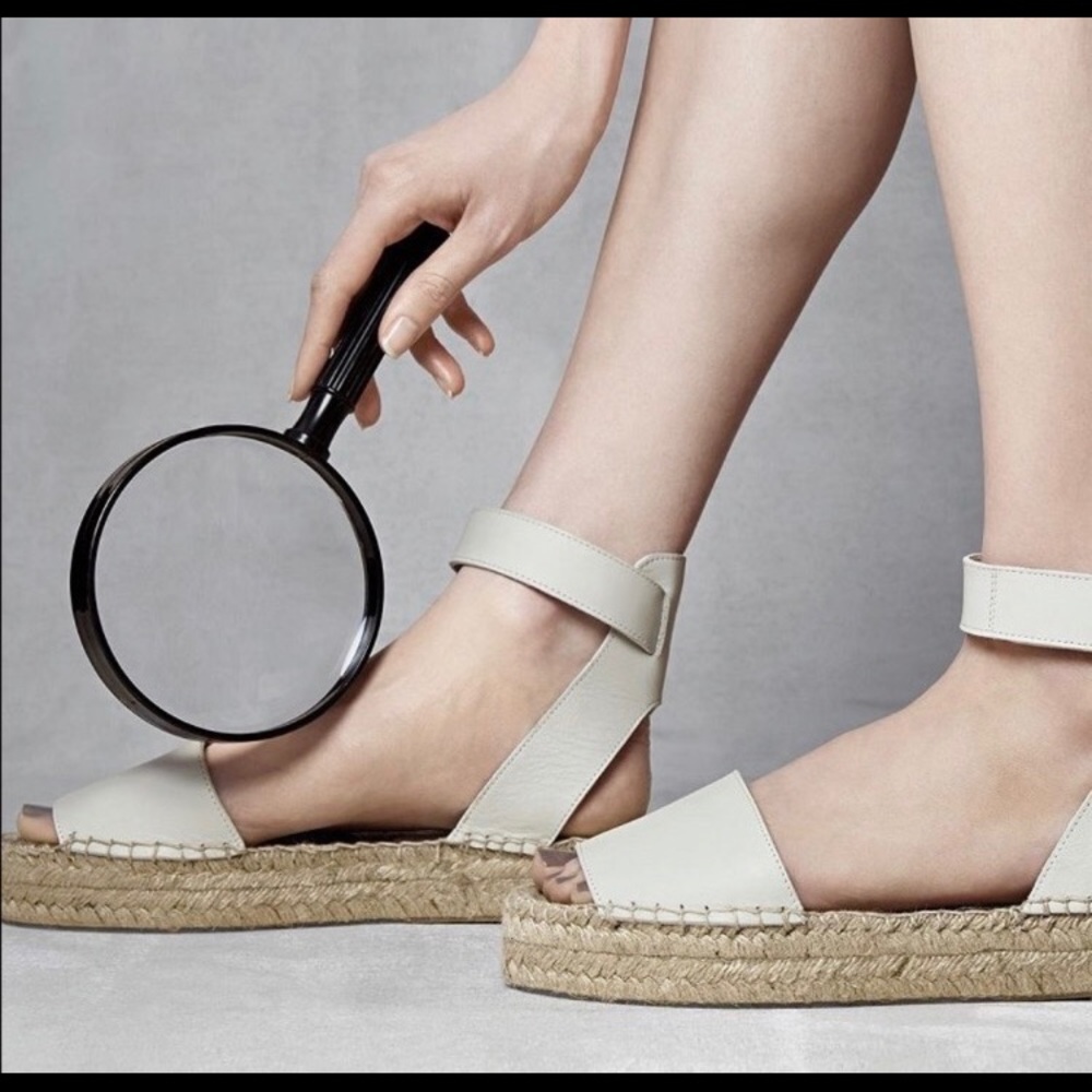 Vince Edie Ankle Strap Leather Espadrille Sandal